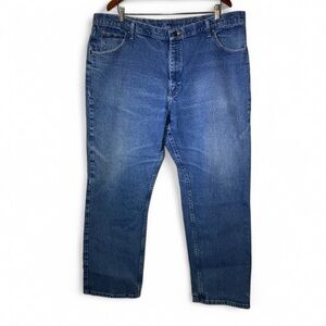 Wrangler Straight Leg Jeans Classic Relaxed Fit Blue Denim 1097FXVMD Men’s 42x30